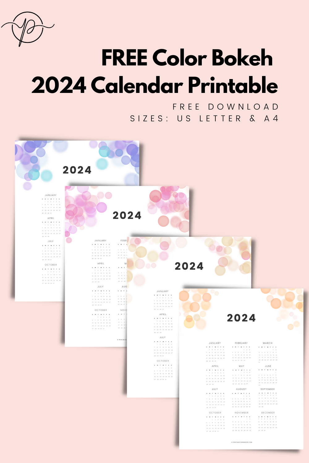 2024 calendar printable cute free 2024 yearly calendar templates free