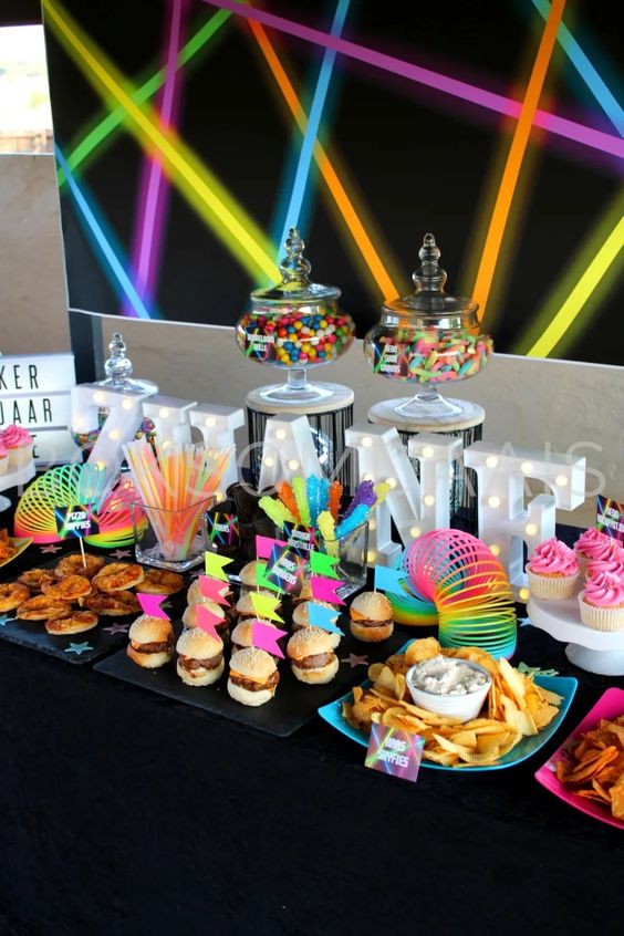 glow party cake ideas