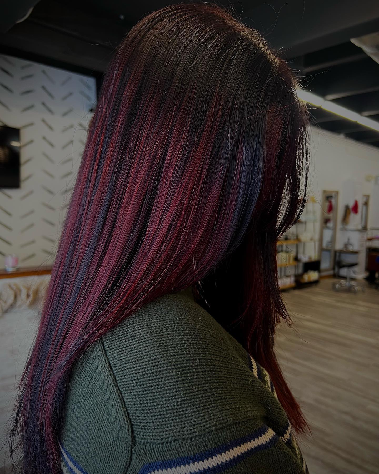 dark red plum hair color