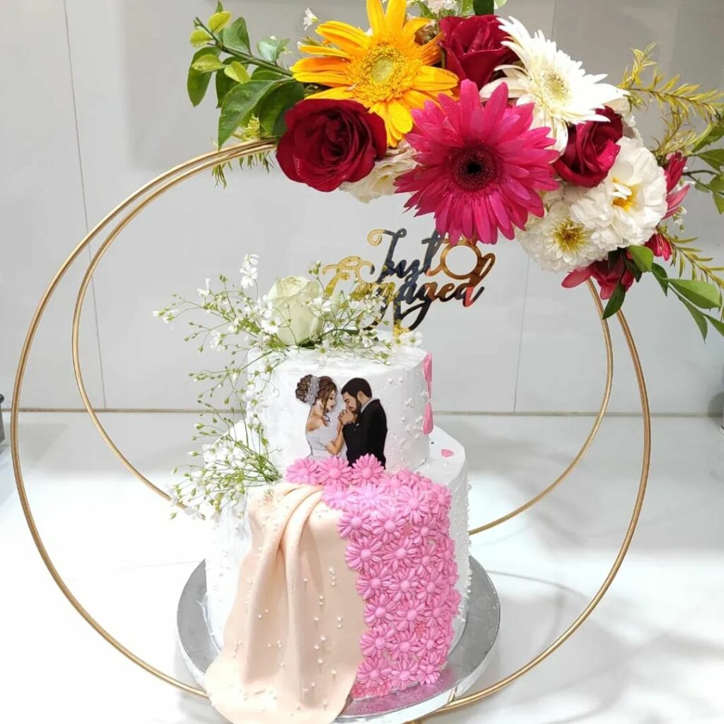 Just Engaged Cake Topper for Engagement Ceremony – adornmemories