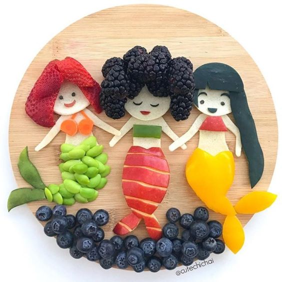 getting creative with fruits and vegetables fruit mermaids momooze.com picturesque playground for moms