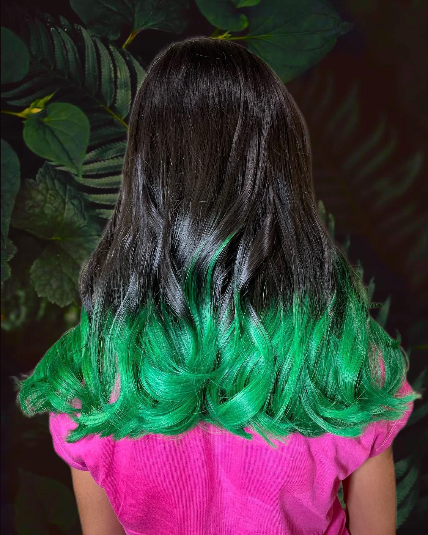 brown and green ombre hair