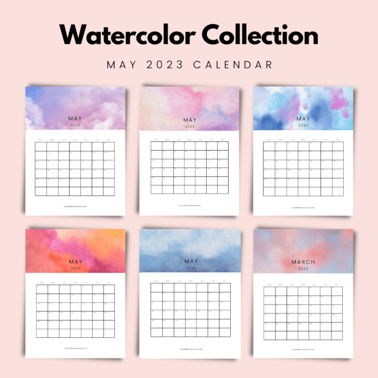 FREE May Calendar Printable: 24 Cute Designs For May 2023