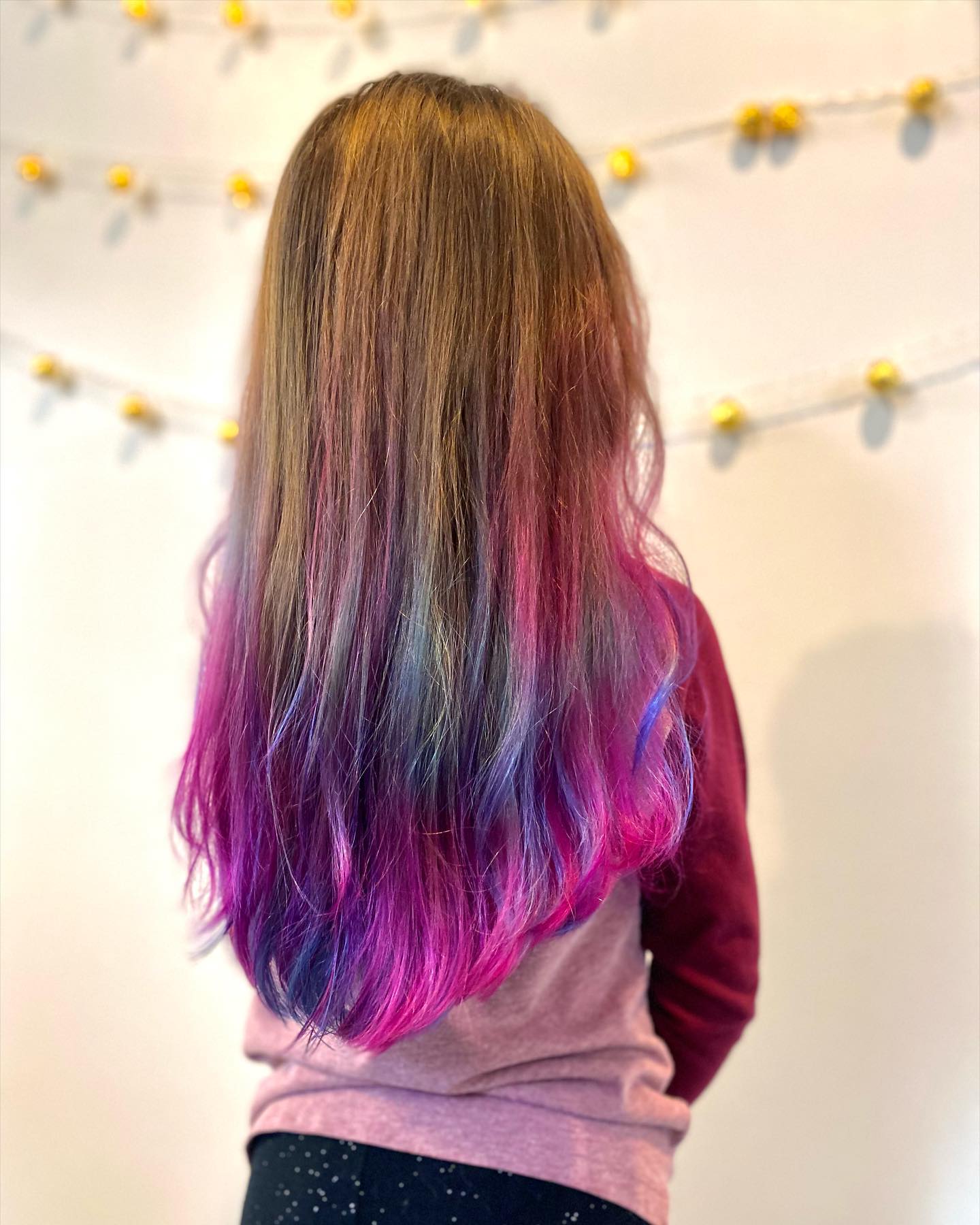 pink and blue hair tips tumblr