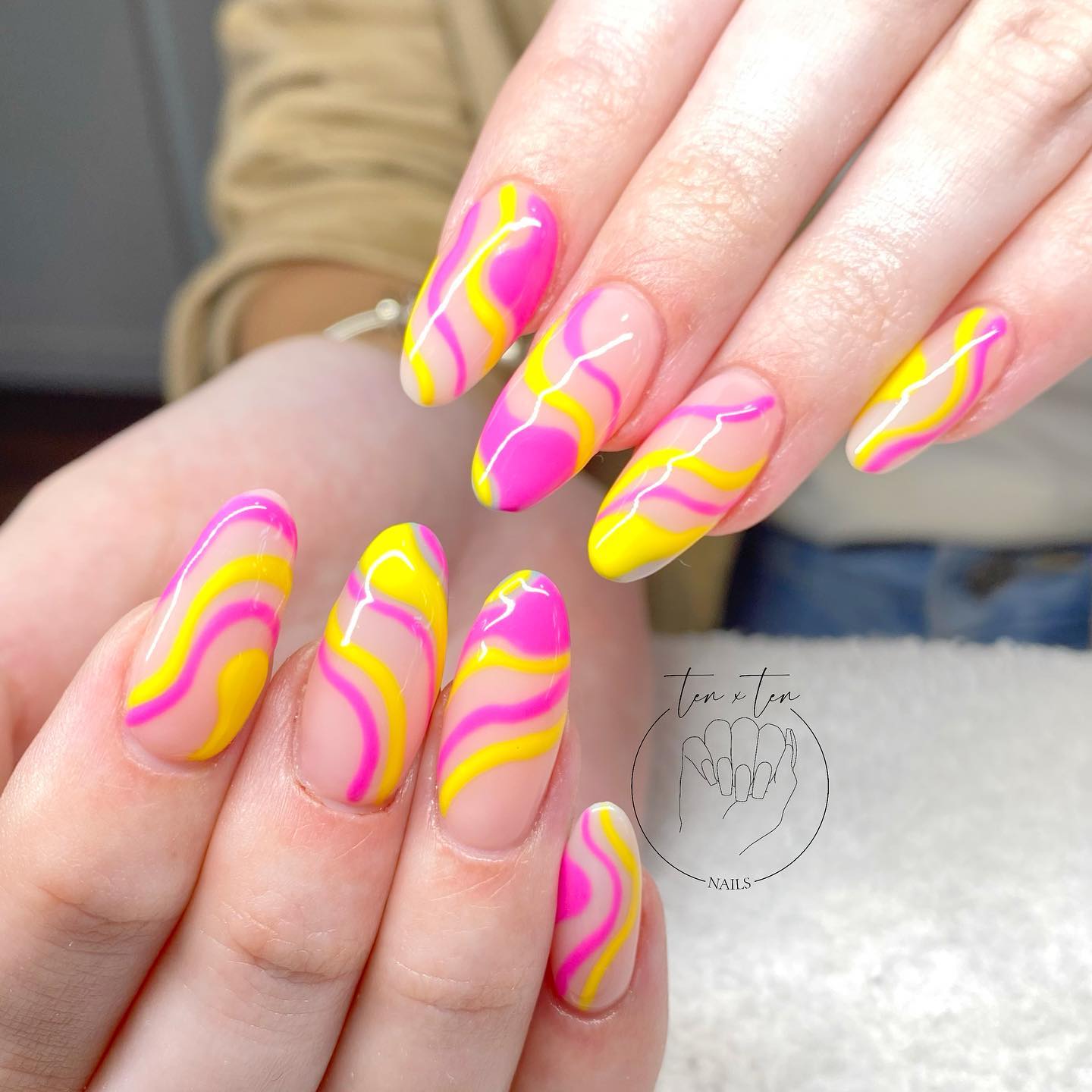yellow and pink
