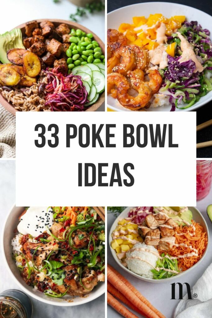 Pinterst image for an article about poke bowl ideas