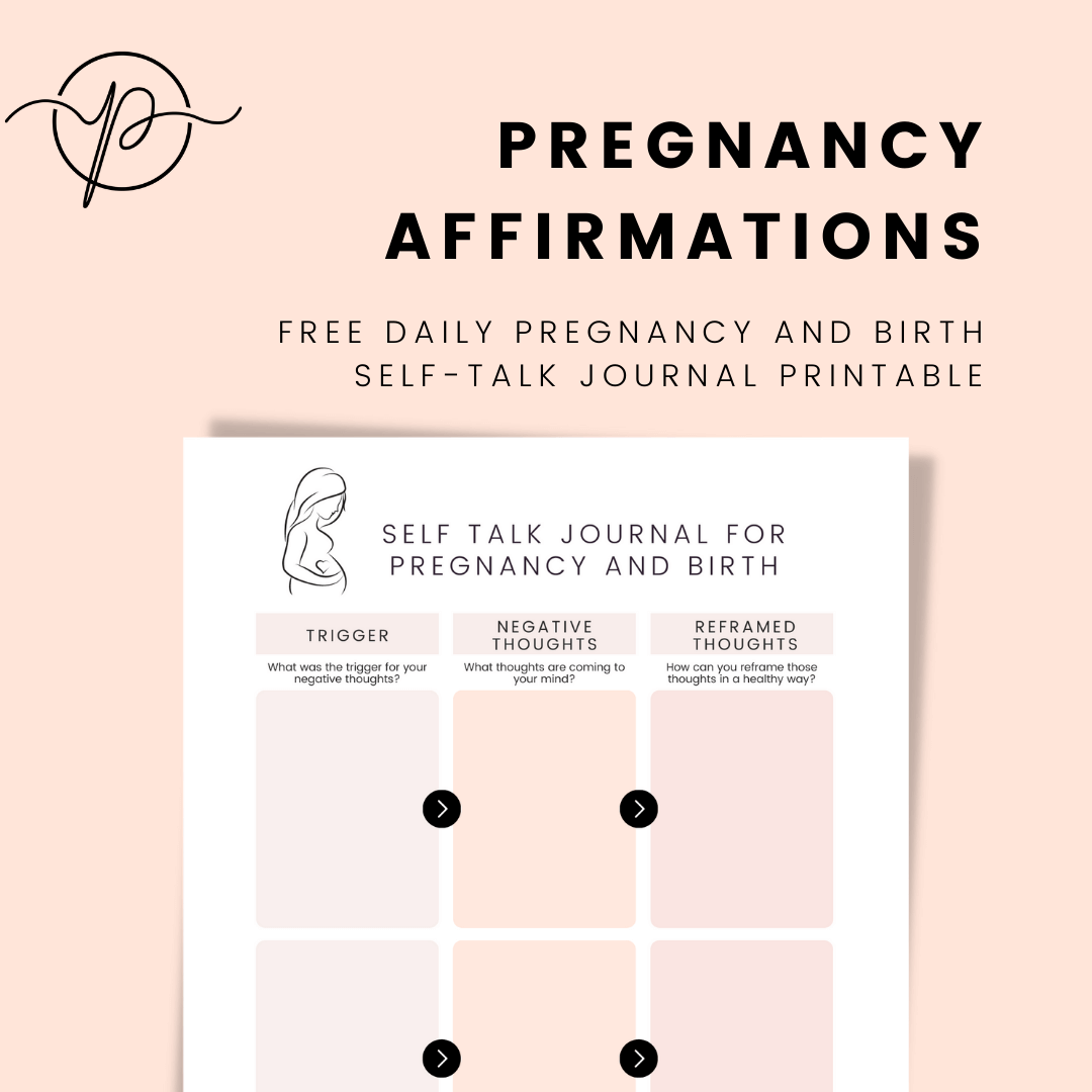 Third Trimester Pregnancy Affirmations List, Positive Pregnancy Self Talk,  Pregnancy Support, Mental Health Tool, Hypnobirthing Tool 