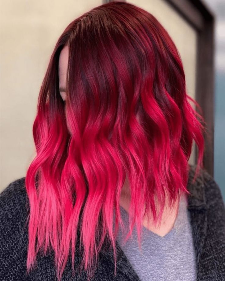 pink highlights in red hair