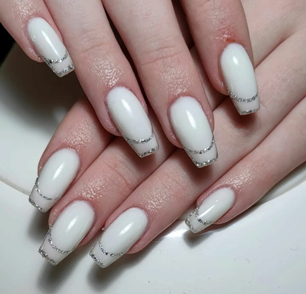 White And Silver Nail Designs